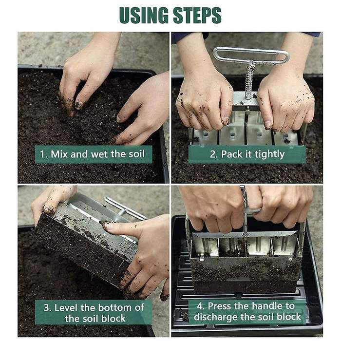 2 Inch Zinc Alloy Handheld Soil Blocking Tool for Seedlings Cuttings