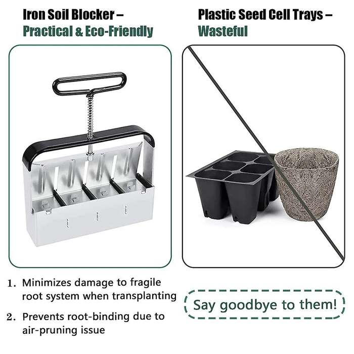 2 Inch Zinc Alloy Handheld Soil Blocking Tool for Seedlings Cuttings
