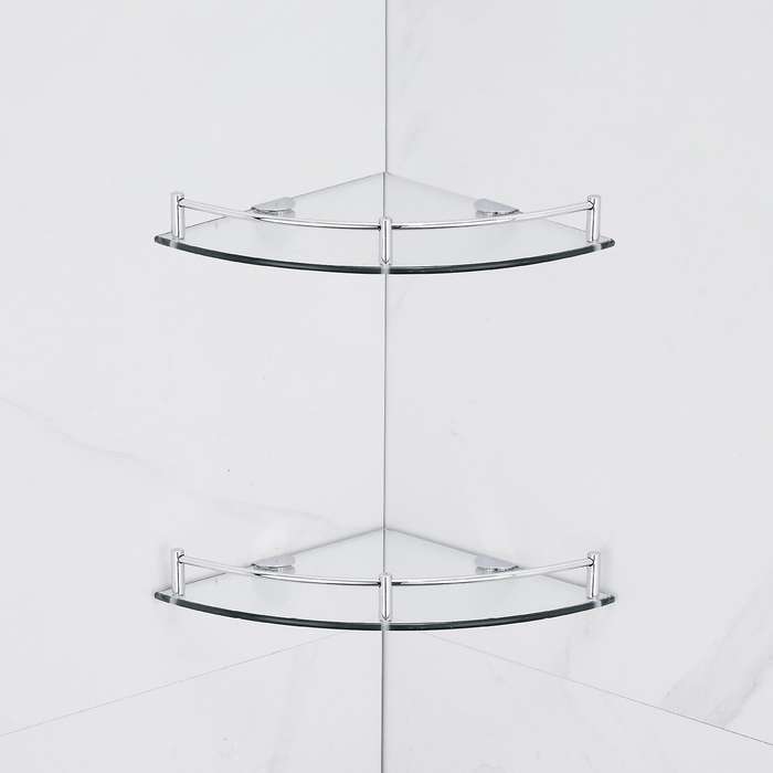 Bathroom Shelves, 2-tier Bathroom Glass Corner Shelf Wall Mounted-c
