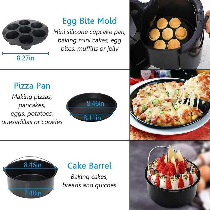 9 Inch Air Fryer Accessories,for 5.8qt Or Larger Deep Air Fryer