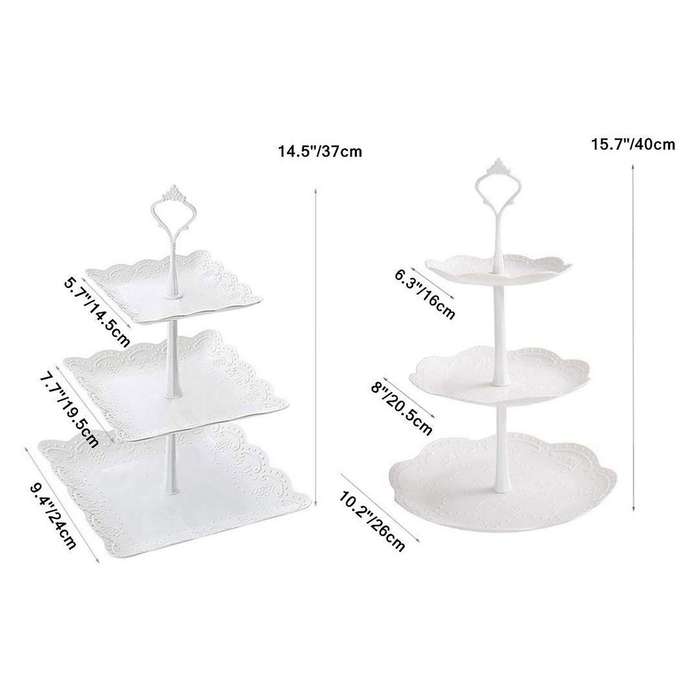 3-tier Clear Acrylic Semicircle Round Cupcake Dessert Display Stand