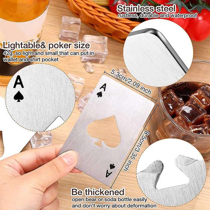 40pieces Groomsmen Poker Bottle Opener for Wedding Party Bar,silver
