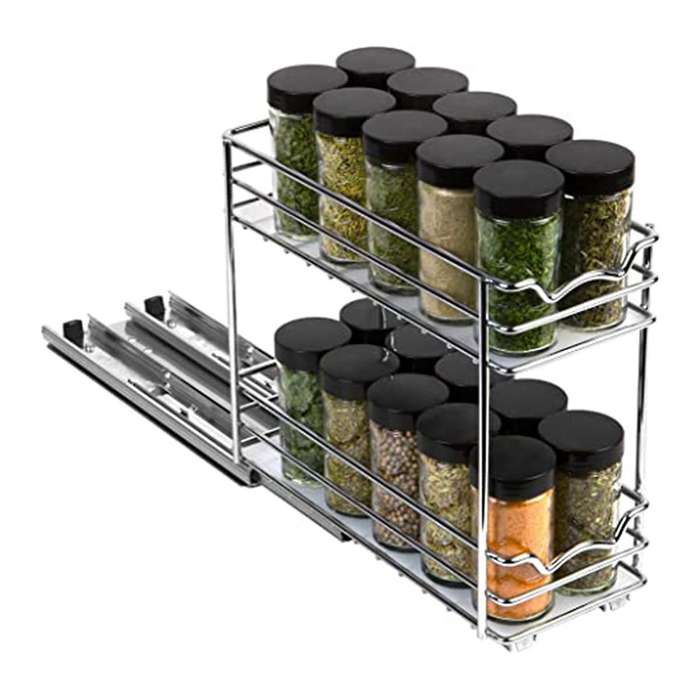 Pull Out Spice Rack Organizer for Cabinet,heavy Duty Double Rack 13cm