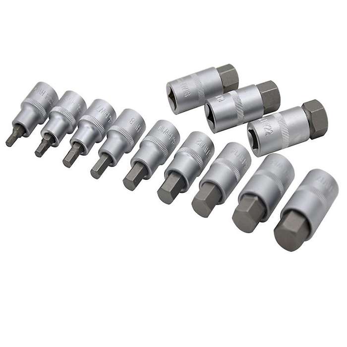 12pcs 1/2 Inch Drive Impact Hex Bit Socket Set H5 H6 H7 H8 H10