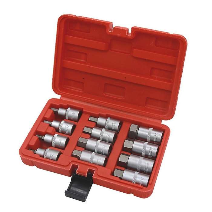 12pcs 1/2 Inch Drive Impact Hex Bit Socket Set H5 H6 H7 H8 H10