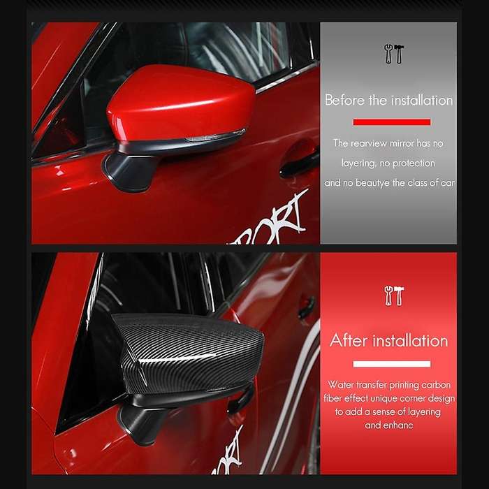 Carbon Fiber Rear View Mirror Case Cover for Mazda 3 Axela 2014-2016