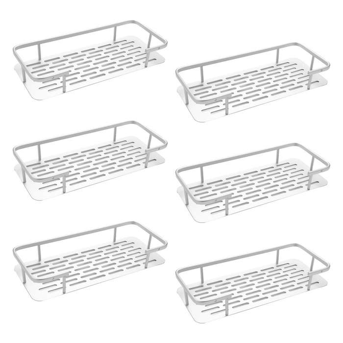6x Shelf Shower Shelf Adhesive Aluminum Shower Caddy for Shampoo