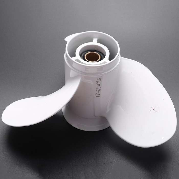 Ship Engine Outboard Propeller 3-bladed Rotary Paddle Aluminum White