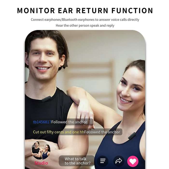 Wireless Lavalier Microphone Portable Audio Video for Iphone