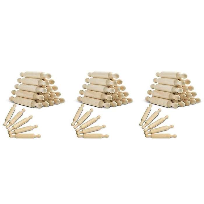 45 Pieces Wooden Mini Rolling Pin 6 Inches Long Kitchen Rolling Pin
