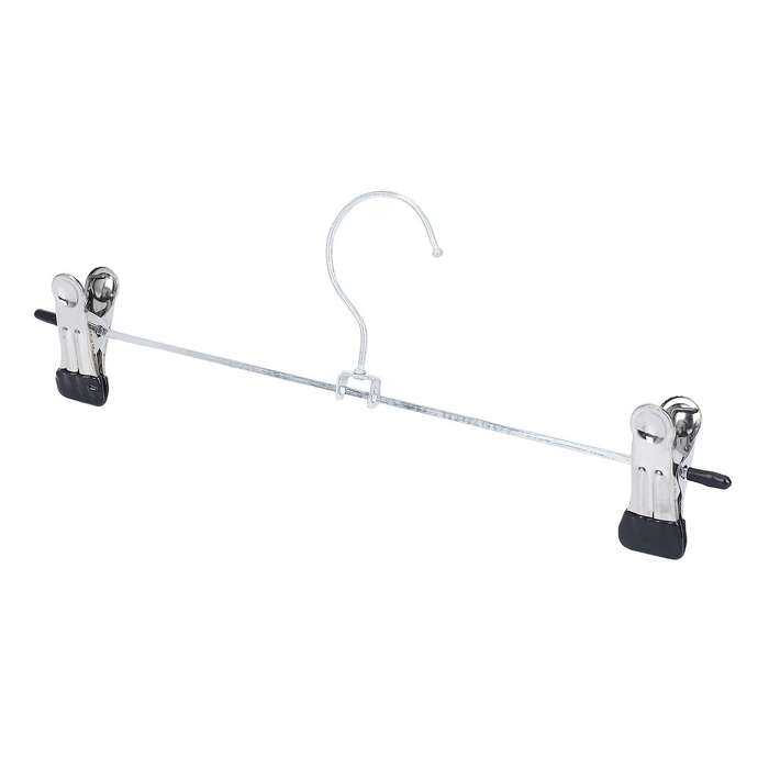 24 Pcs Skirt Hangers with Clips, Metal Pant Hangers Space Saving