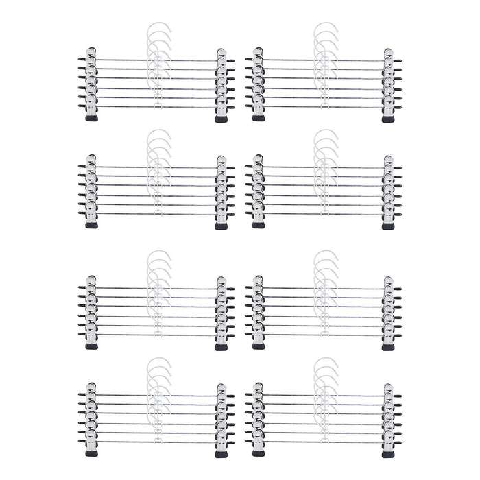 24 Pcs Skirt Hangers with Clips, Metal Pant Hangers Space Saving