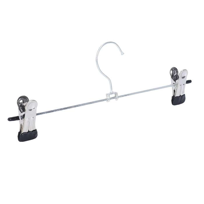 24 Pcs Skirt Hangers with Clips, Metal Pant Hangers Space Saving