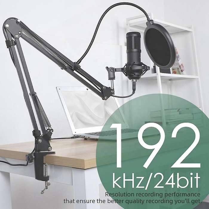 Usb Microphone, 192khz Studio Cardioid Condenser Mic, for Recording
