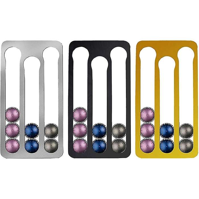 2x Coffee Pod Holder for Nespresso Vertuo Capsules, Capacity:17,black