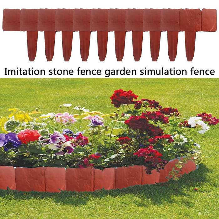 Home Garden Edging Plastic Fence Stone 20pcs Tanaman Garden Fence