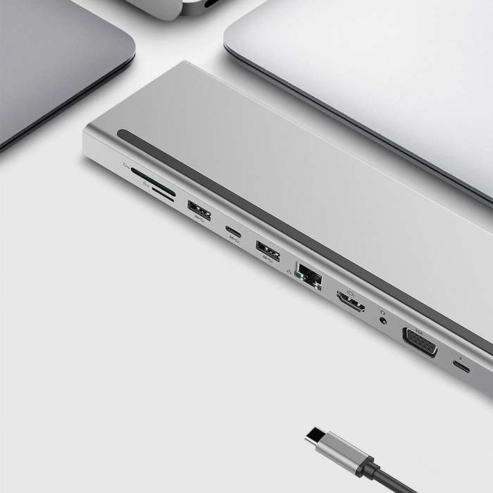 11 In 1 Usb Type C Hub Adapter Laptop Docking Station Hdmi Rj45 Pd