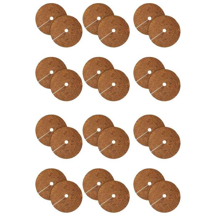 24 Pcs 11.8inch Coco Coir Fiber Tree Mulch Ring Mat for Disc Plant