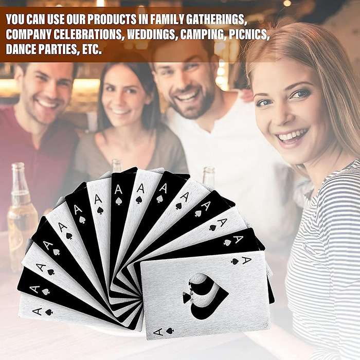 40pieces Groomsmen Poker Bottle Opener for Wedding Party Bar,black