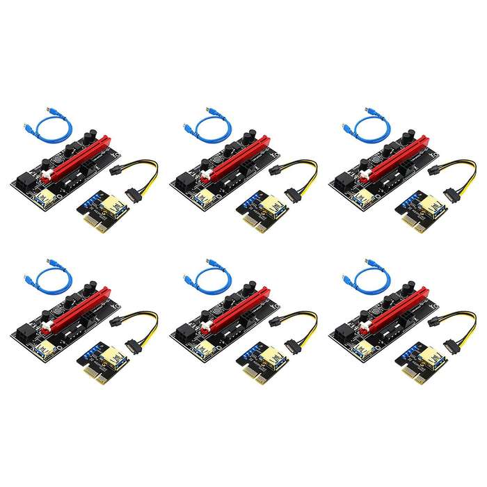 009s Plus Pci-e 1x to 16x Extender Adapter for Btc Miner(6 Pcs)