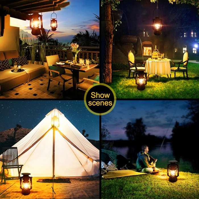 Led Vintage Usb Charging Solar Light for Garden Yard Camping Hiking