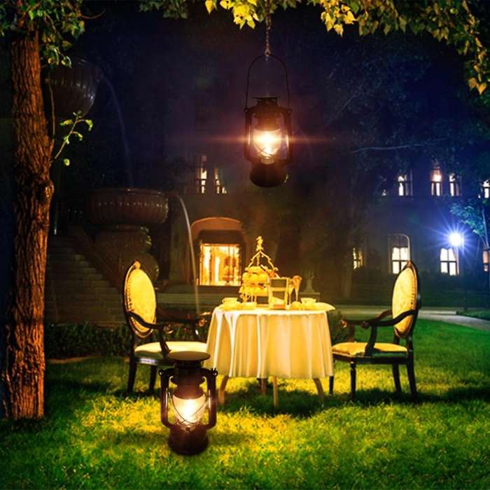 Led Vintage Usb Charging Solar Light for Garden Yard Camping Hiking