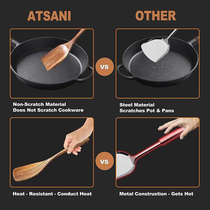 For Cooking,wooden Set with Wood Holder,non-stick Pan Kitchen Tool