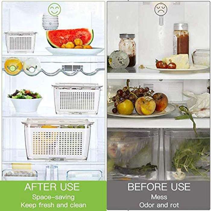 3-piece Fresh-keeping Container, Vegetable Storage Container