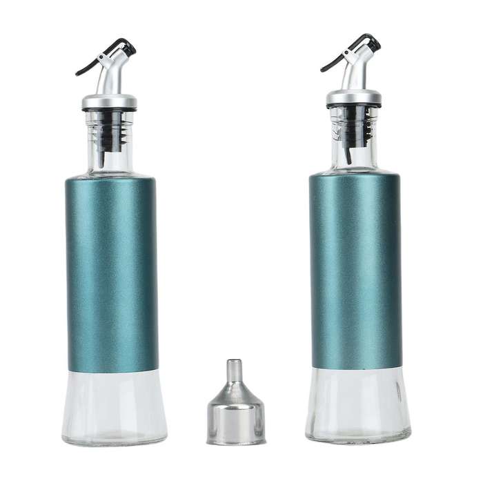 4pcs 300ml Vinegar Sauce Boat Olive Oil Bottle Glass Liquor Dispenser