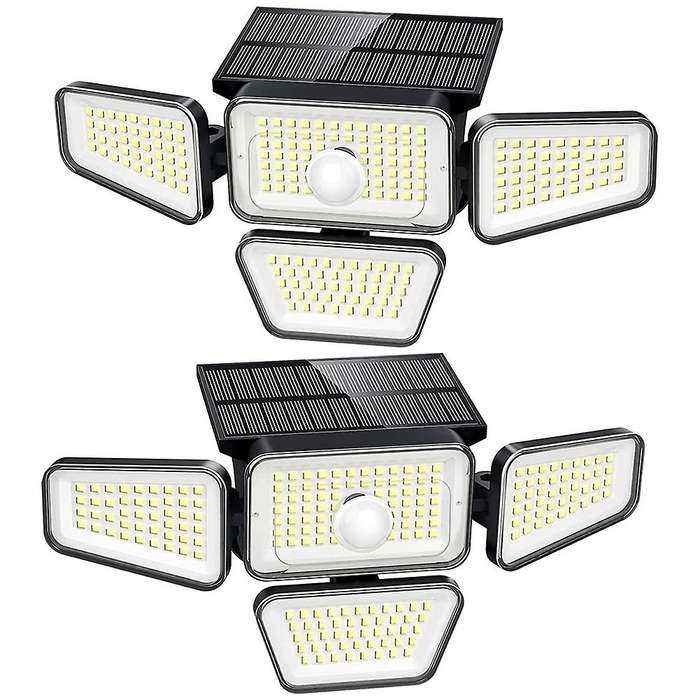 Solar Lights Outdoor, 270 Led 3000lm Motion Sensor Light(2 Pack)
