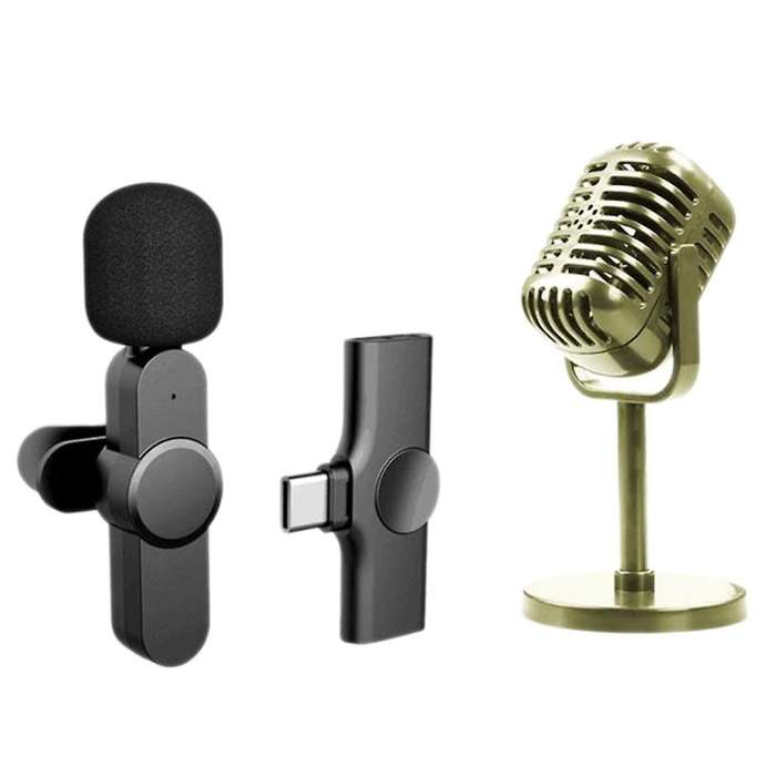 Type-c Wireless Lavalier Microphone for Youtube Facebook Live Stream