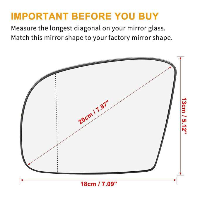 1 Pair Side Mirror Glass Heated for Mercedes-benz W164 X164 R251