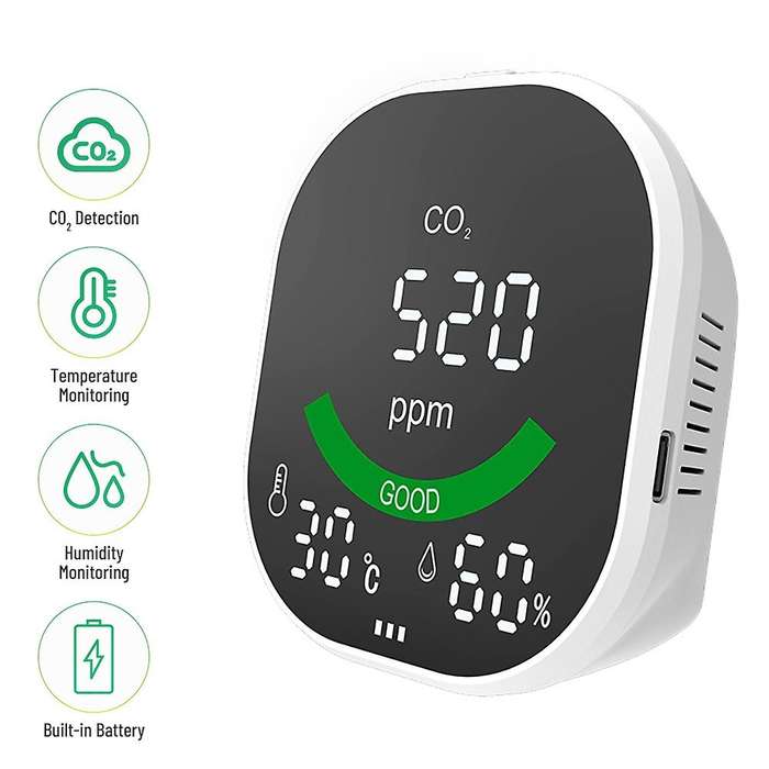 Co2 Monitor Sensor Temperature and Humidity Sensors for Home Office