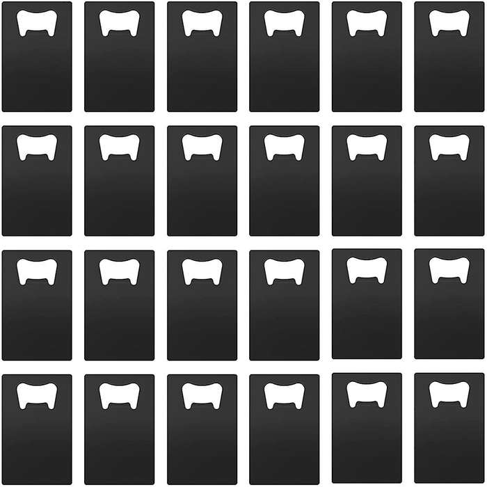 40 Pieces Credit Card Bottle Opener Stainless Steel Opener (black)
