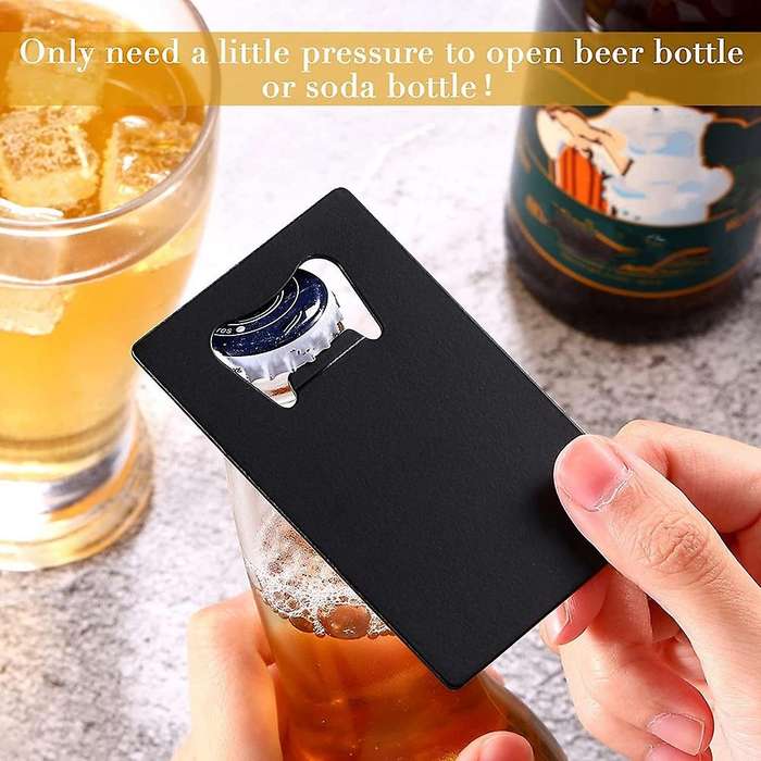 40 Pieces Credit Card Bottle Opener Stainless Steel Opener (black)