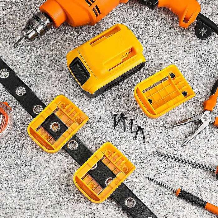 24 Pieces Battery Holder Compatible with Dewalt 20v Battery, Yellow