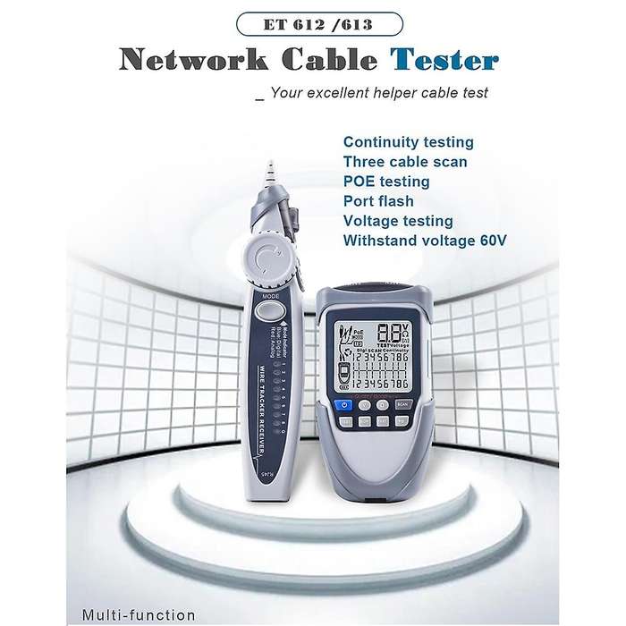 Et613 Handheld Multi-function Network Cable Tester Lcd Screen