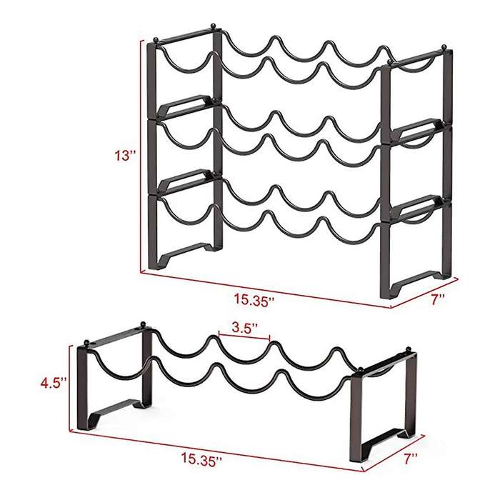 3-tier Stackable Wine Rack,wine Storage Holder for Kitchen Countertop