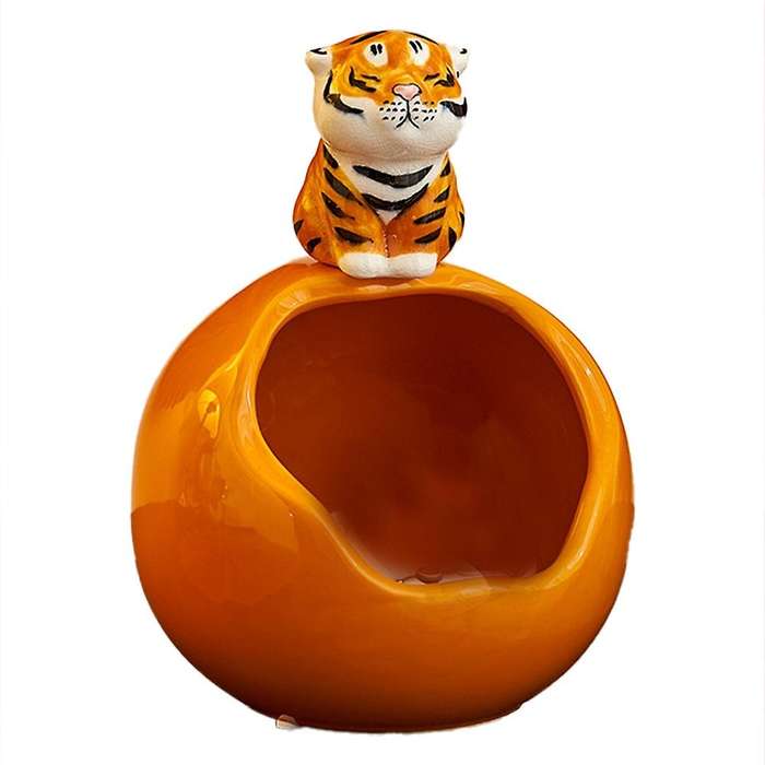 Tiger Statues Storage Box Animal Sculptures Living Room Decor Home A