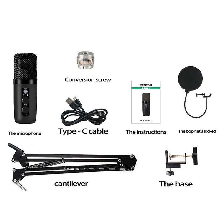 Usb Desktop Podcast Game Mic Rgb for Vibrato Streaming Media Suit