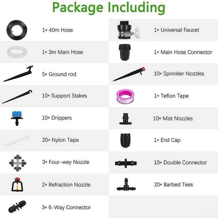 Drip Irrigation Kits, 43/141ft Garden Irrigation System