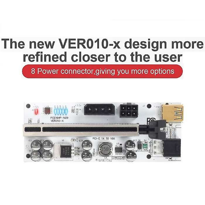 5 Set Usb 3.0 Pci-e Riser Card Ver010-x for Video Card X16 Mining, B