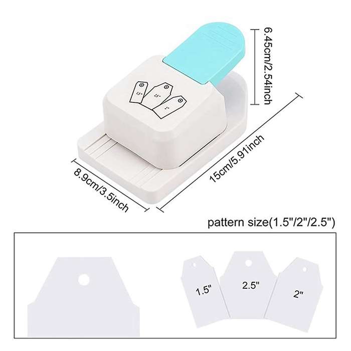 3 Pack 3 In 1 Bookmark Punch 1.5,2 Or 2.5 Inch for Diy Bookmarks,tags