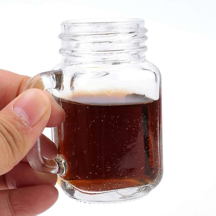 16 Pack 2 Oz Mini Mason Jar Shot Glasses with Lids, Glass Favor Jars