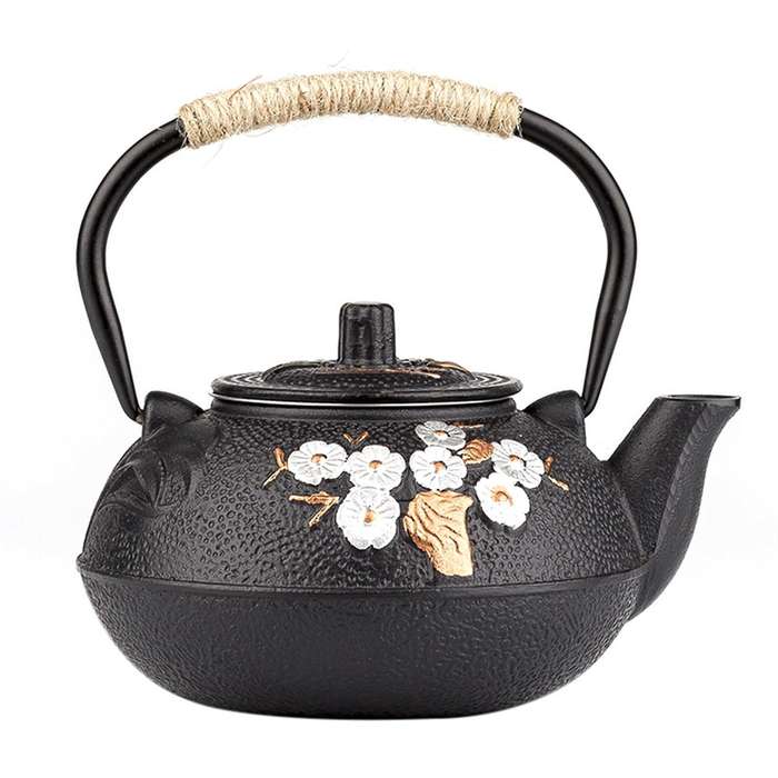 800ml Teapot with Infuser Strainer Plum Blossom Cast Iron Tea Kettle