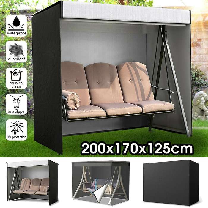 Garden Swing Cover 3-seater Hammock Sun Shade Waterproof Chair Cover