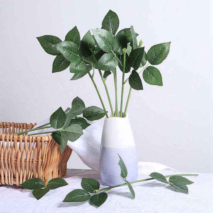 200pcs Artificial Plastic Rose Flower Stems Greenish Flower Branch