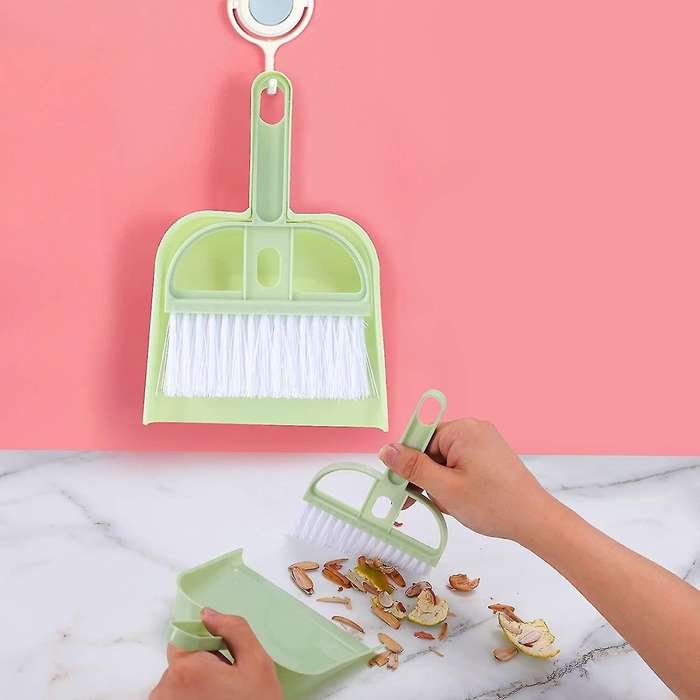 3 Pack Hand Broom and Dustpan Set for Desk, Car and Animal Waste