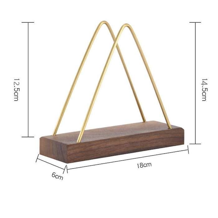 Solid Wood Creative Vertical Triple-cornered Tissue Holder Coffee B