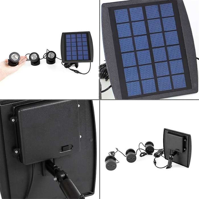 Solar Three Head Underwater Light Outdoor Solar Lamp Multicolor